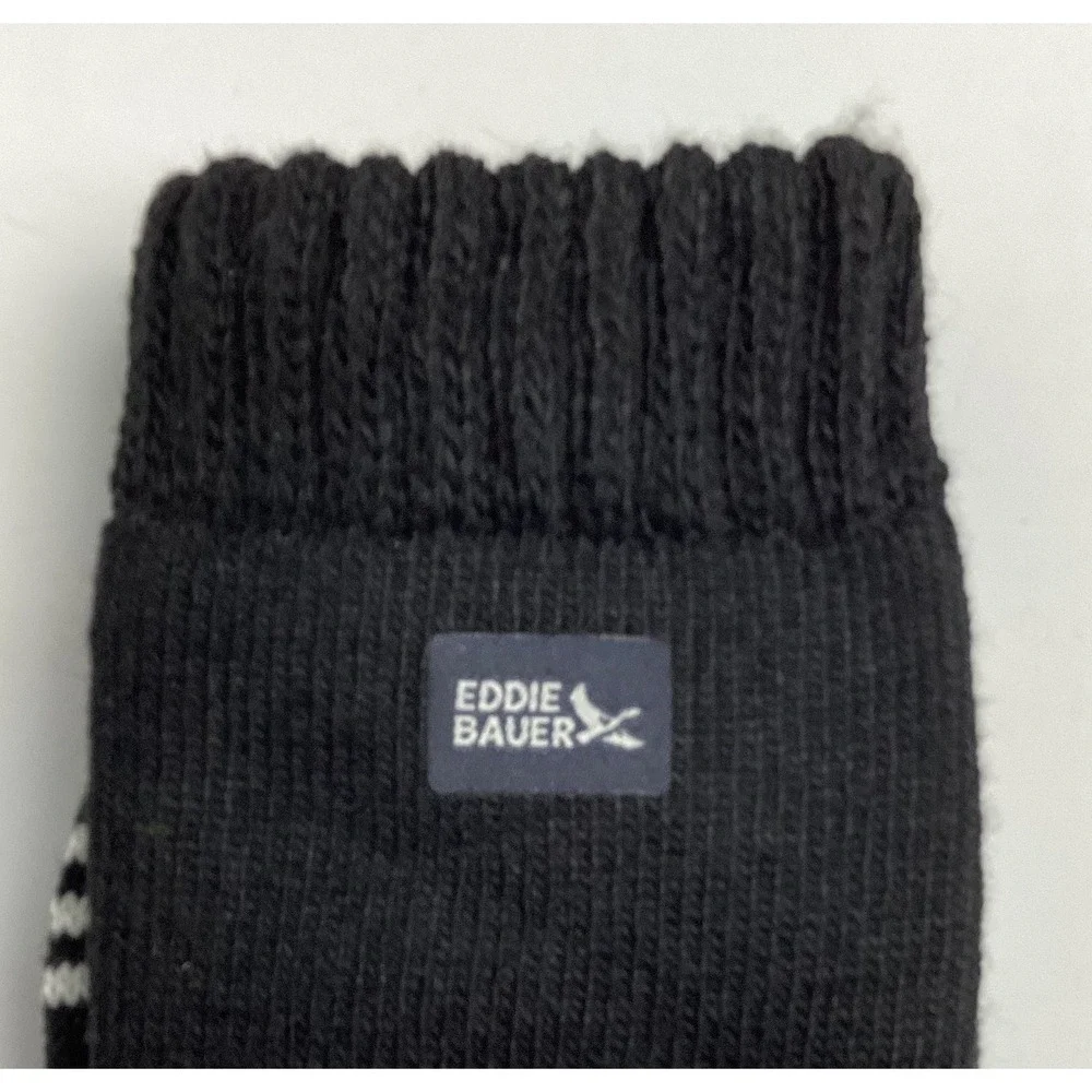 Eddie Bauer 2-Pair Black Heat Thermal Long Heavyweight Crew Socks Size 7-12